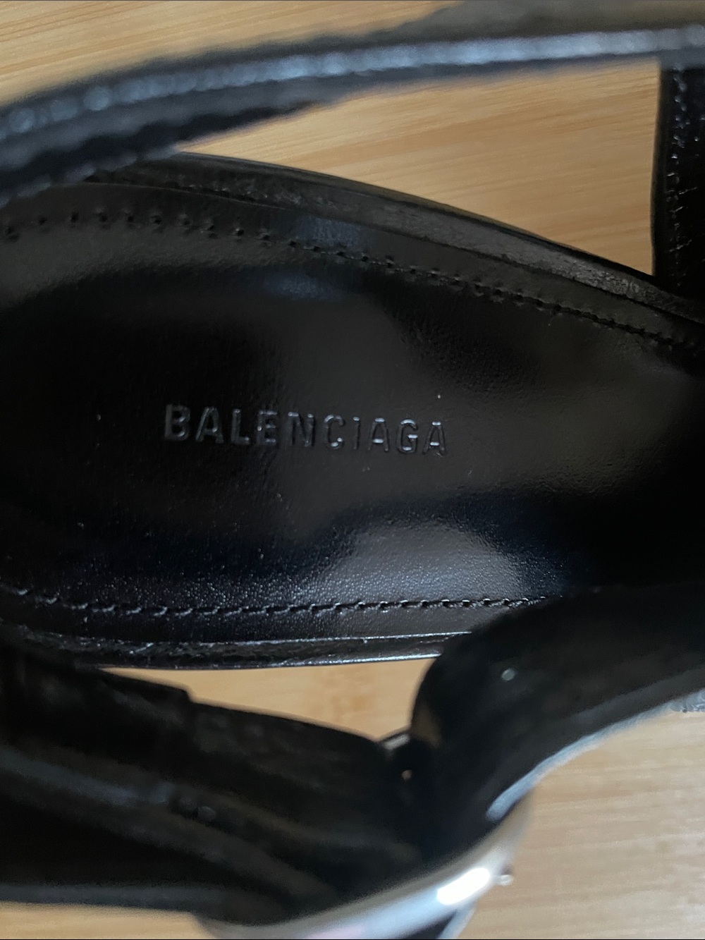 Balenciaga Black Pointed Slingback Heels with Silver Buckle Accents - Picture 13 of 13